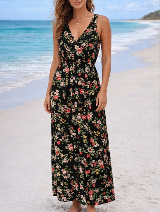 Floral Print Short Sleeved Summer Dress Floral Print Short Sleeved Summer Dress